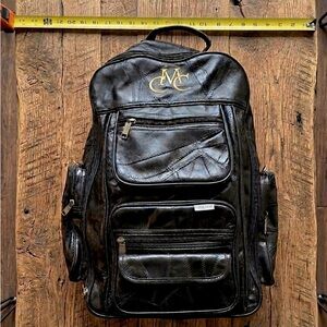 VINTAGE Ricardo Beverly Hills Leather Patchwork Rolling Backpack Carry-On MC